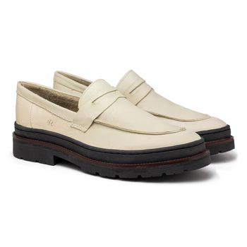 Mocassim Loafer Masculino Londres em Couro - Marfim E L - Calçados Laroche