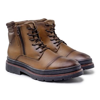 Bota Masculina Londres em Couro Legitimo - Whisky - 08115-2610 - Calçados Laroche