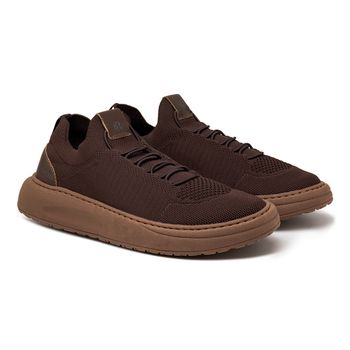 Tenis Casual Laroche Sport Miami em Knit - Café - Calçados Laroche
