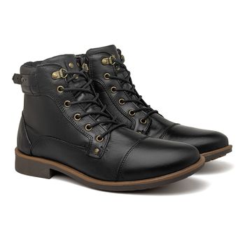 Bota Masculina Montana em Couro - Preto E L - Calçados Laroche