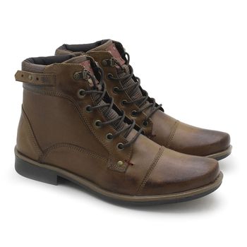 Bota Masculina Montana em Couro - Whisky - 04704-2596 - Calçados Laroche