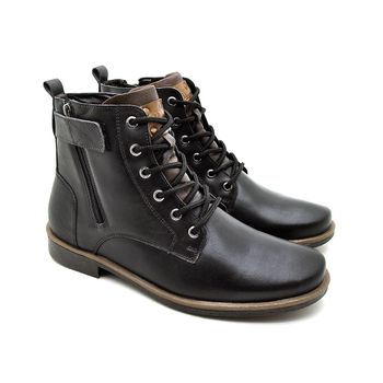 Bota Masculina Montana em Couro - Preto - 04706-2954 - Calçados Laroche