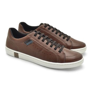 Sapatenis Casual em Couro Masculino North - Brown - 07415-3254 - Calçados Laroche