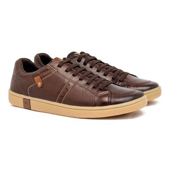 Sapatenis Casual Laroche North em Couro - Café - Calçados Laroche