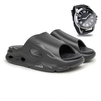 Chinelo Nuvem Masculino Laroche Cloud - Preto + Brinde Relógio - Calçados Laroche