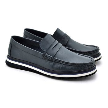 Mocassim Loafer Oasis em Couro - Marinho - 09402-2239 - Calçados Laroche