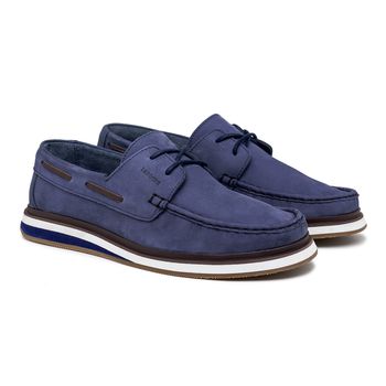Mocassim Docksider Masculino Laroche Oasis em Couro - Marinho - Calçados Laroche