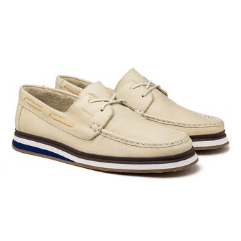Mocassim Docksider Masculino Laroche Oasis em Couro - Marfim - Calçados Laroche