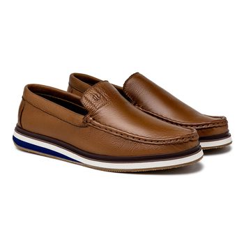 Mocassim Loafer Oasis em Couro - Conhaque E L - Calçados Laroche