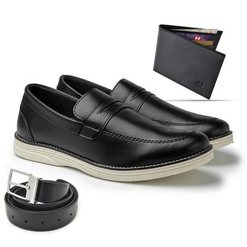 Sapato Masculino LRC Oxford - Preto + Grátis Carteira e Cinto - 018001-3327 - Calçados Laroche