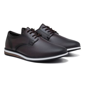 Sapato Casual Oxford Masculino LRC - Café - Calçados Laroche