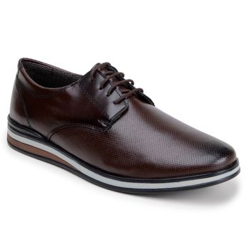 Sapato Casual Oxford Masculino LRC - Café - Calçados Laroche