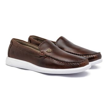 Mocassim Loafer Laroche Santorini em Couro - Chocolate E L - Calçados Laroche