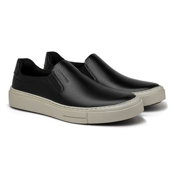 Slip On Casual Seul em Couro - Preto + Brinde Bag 30anos - Calçados Laroche
