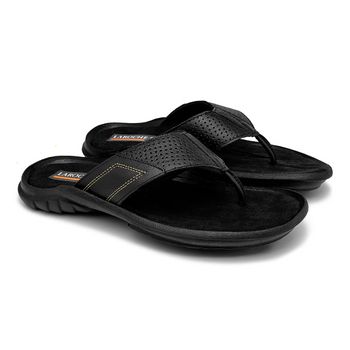 Chinelo Masculino Street em Couro - Preto E L - Calçados Laroche