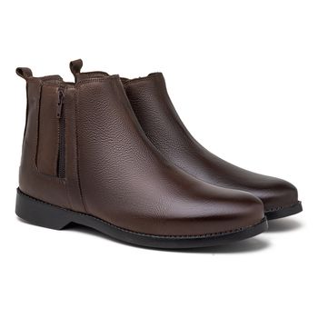 Bota Chelsea Laroche Texas em Couro - Café - Calçados Laroche