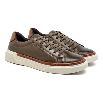 Sapatenis Casual Laroche Titanium em Couro - Oliva - Calçados Laroche