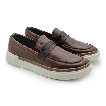 Slip On Loafer Masculino Titanium em Couro - Chocolate - 09907-2709 - Calçados Laroche