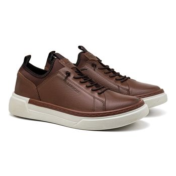 Sapatenis Casual Masculino Titanium em Couro - Chocolate - Calçados Laroche