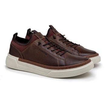 Sapatenis Casual Masculino Titanium em Couro - Chocolate - Calçados Laroche