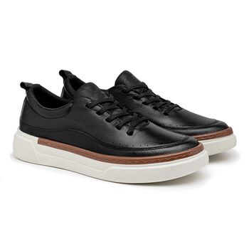 Sapatenis Casual Masculino Titanium em Couro - Preto - Calçados Laroche