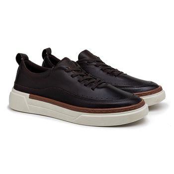 Sapatenis Casual Masculino Titanium em Couro - Café - Calçados Laroche