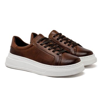 Sapatenis Casual Masculino Laroche Toquio em Couro - Chocolate - Calçados Laroche