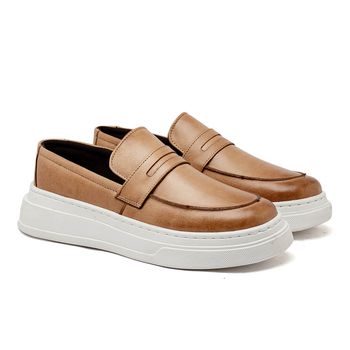 Slip On Loafer Masculino Laroche Toquio em Couro - Areia - Calçados Laroche