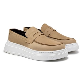 Slip On Loafer Masculino Laroche Toquio em Couro - Cromo Taupe E L - Calçados Laroche