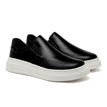Slip On Masculino Laroche Toquio em Couro - Preto - Calçados Laroche