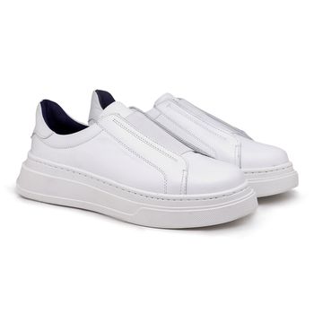 Sapatenis Casual Masculino Laroche Toquio em Couro - Branco - Calçados Laroche