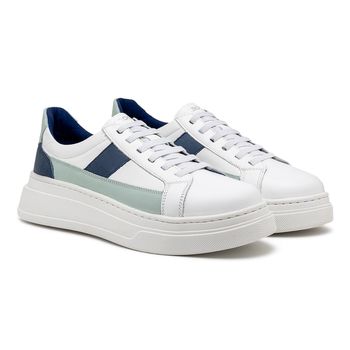 Tenis Casual Masculino Toquio Colors em Couro - Branco - Calçados Laroche