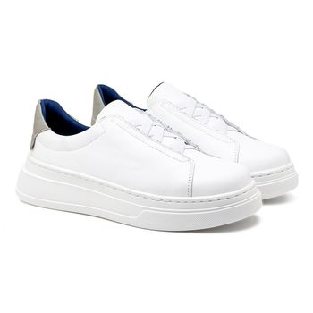 Sapatenis Casual Masculino Laroche Toquio em Couro - Branco - Calçados Laroche