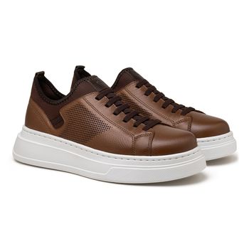 Sapatenis Casual Masculino Laroche Toquio em Couro - Chocolate - Calçados Laroche
