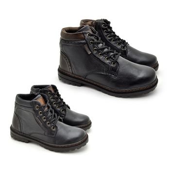 BOTA MASCULINO VACANZA EM COURO PRETO Tal Pai / Tal Filho