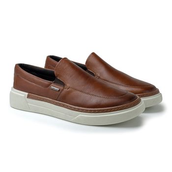 Slip On Iate Masculino Titanium em Couro - Brown - 09912-2813 - Calçados Laroche