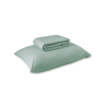 Kit Lençol com Elástico Solteiro Verde Jade + Fron... - Novo Toque Enxovais