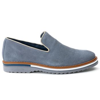 Sapato Slip On Masculino Maldivas Camurça Azul - Mr. Light | Oficial®