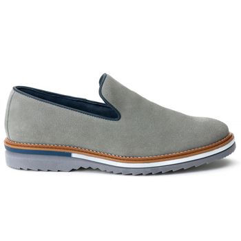 Sapato Slip On Masculino Maldivas Camurça Cinza - Mr. Light | Oficial®