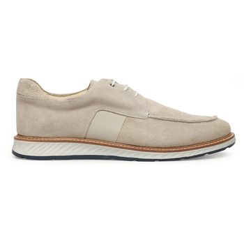 Sapato Loafer Elite Couro Premium Camurça Bege - Mr. Light | Oficial®