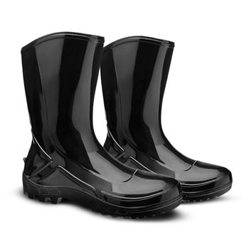 BOTA DE PVC PRETA SEM FORRO, CANO MÉDIO DE 27 CM S... - Loja Neobetel EPI
