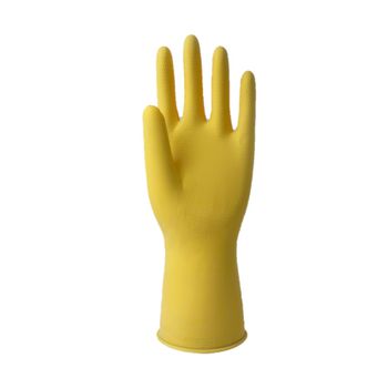 LUVA DE LÁTEX AMARELA SEM FORRO 29CM FIT SANRO - Loja Neobetel EPI