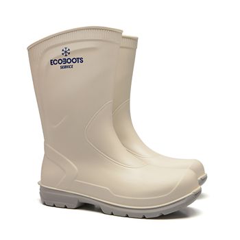 BOTA ECOBOOTS DE PU CANO CURTO SEM BICO BRANCA SOL... - Loja Neobetel EPI