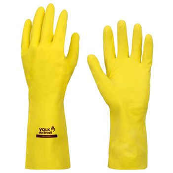 LUVA LATEX COM FORRO AMARELO MULTIUSO SLIM VOLK 10... - Loja Neobetel EPI