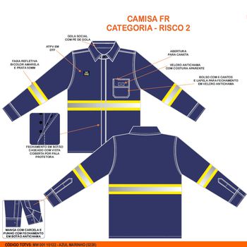 CONJUNTO NR10 MUNDI WORK AZUL MARINHO CLASSE 2 ATP... - Loja Neobetel EPI