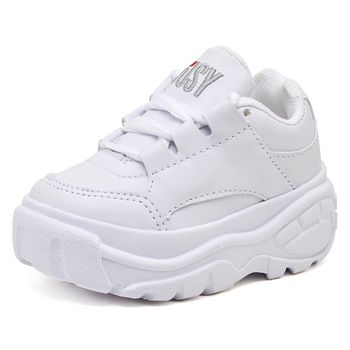 Tênis Infantil Menino Menina Bufalo Sola Alta Chunky Plataforma Escolar Branco - Ousy Shoes