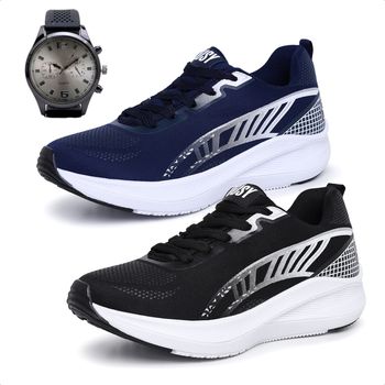 Kit 2 Pares Tênis Masculino Esportivo+Relógio - Ousy
