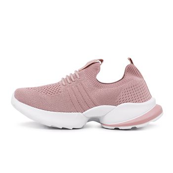 Tênis Meia Feminino Esportivo Calce Fácil Caminhada Academia Confortável Rosê - Ousy Shoes