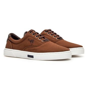 Sapatênis Casual Masculino Tênis Adulto Leve com Sola Reta Confortável Café - Ousy Shoes