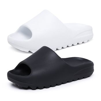 Kit 2 Pares Chinelo Nuvem Slide Masculino Ortopédico 100% EVA Leve Confortável Preto e Branco - Ousy Shoes